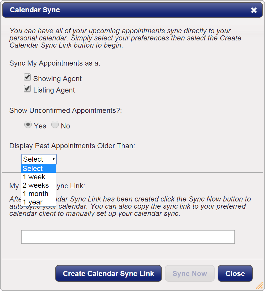 Calendar Sync – ShowingTime for the MLS Help & Training