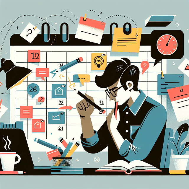 person reviewing and adjusting their weekly calendar