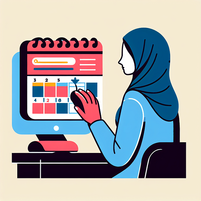 A person updating a family event on a digital calendar