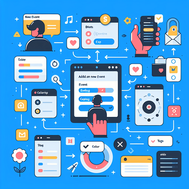 iCal event creation with color-coding and tagging