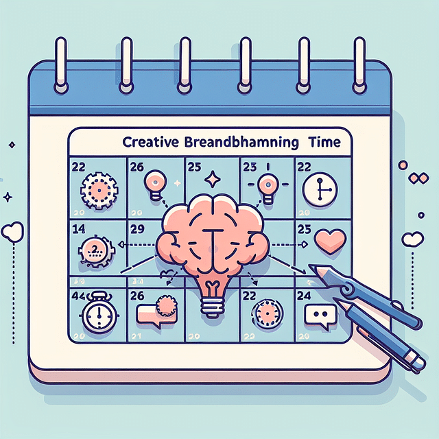 creative brainstorming time on a calendar