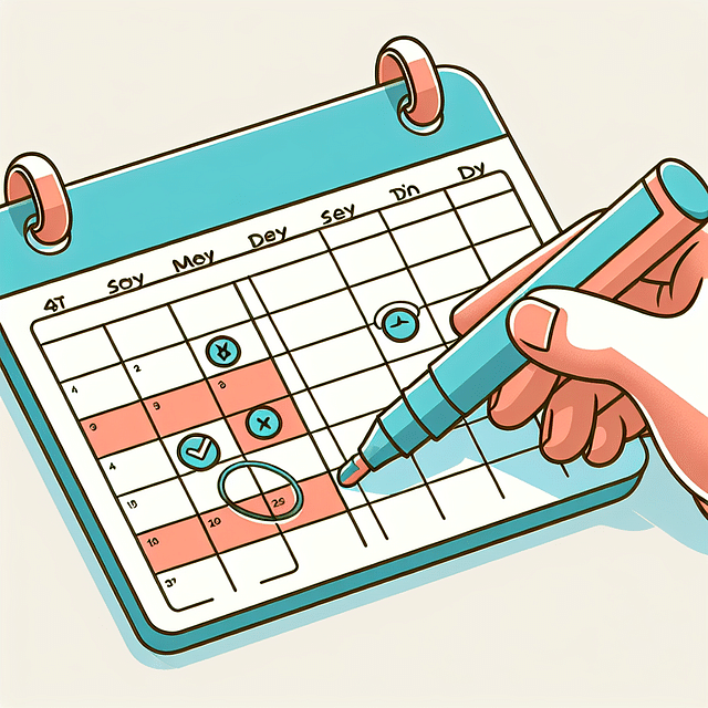 marking important dates on a calendar