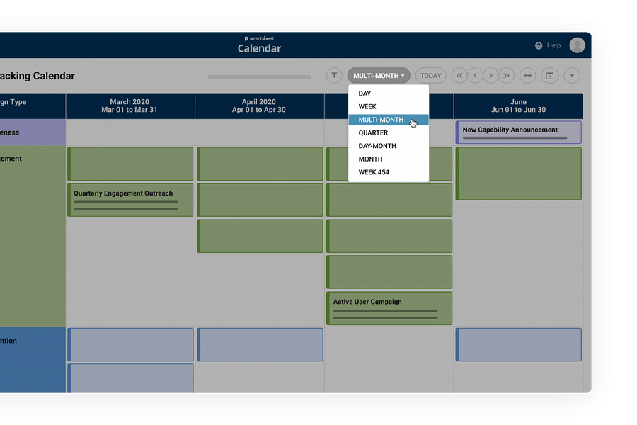 color-coded calendar
