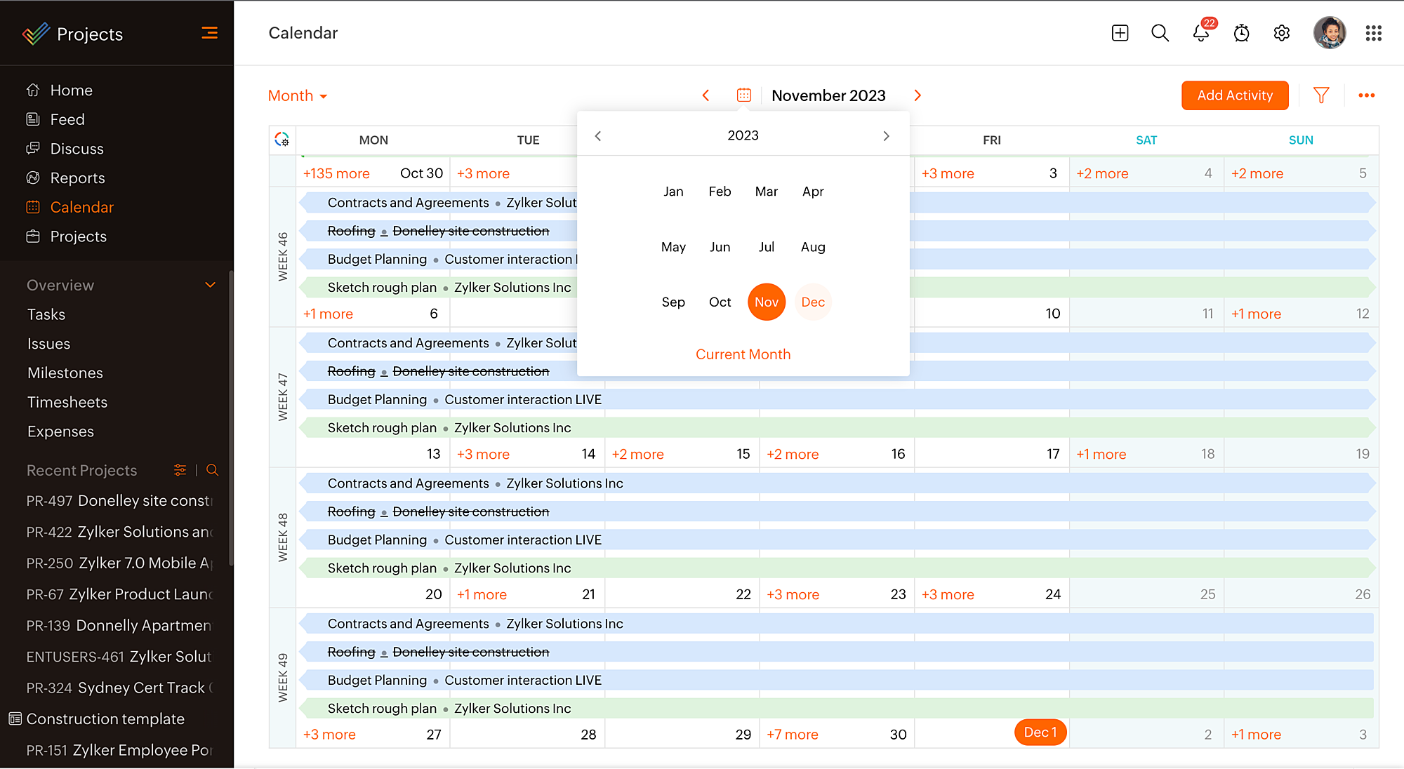 drag and drop calendar interface
