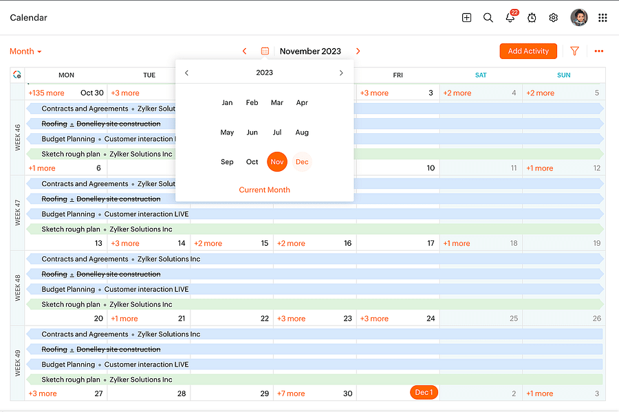 drag and drop calendar interface