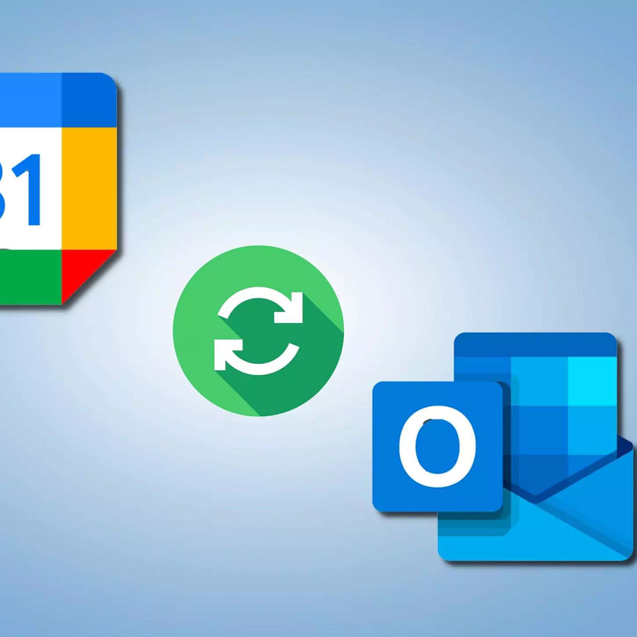 Screenshots showing the process of syncing Google Calendar with Apple Calendar and Microsoft Outlook