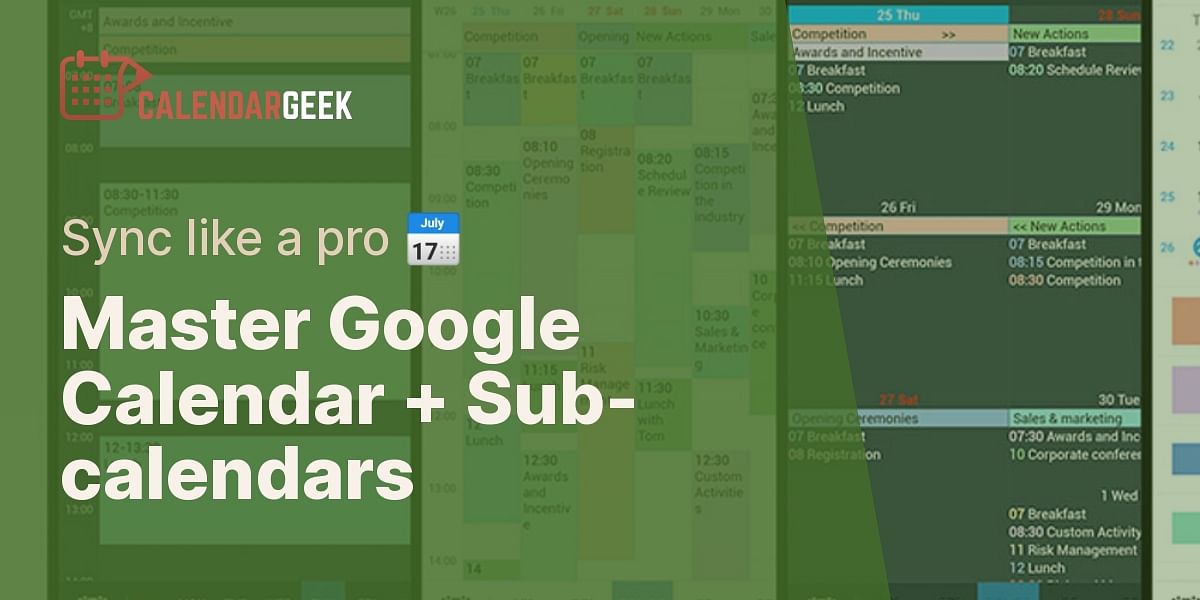 How to link a master Google calendar with subcalendars?