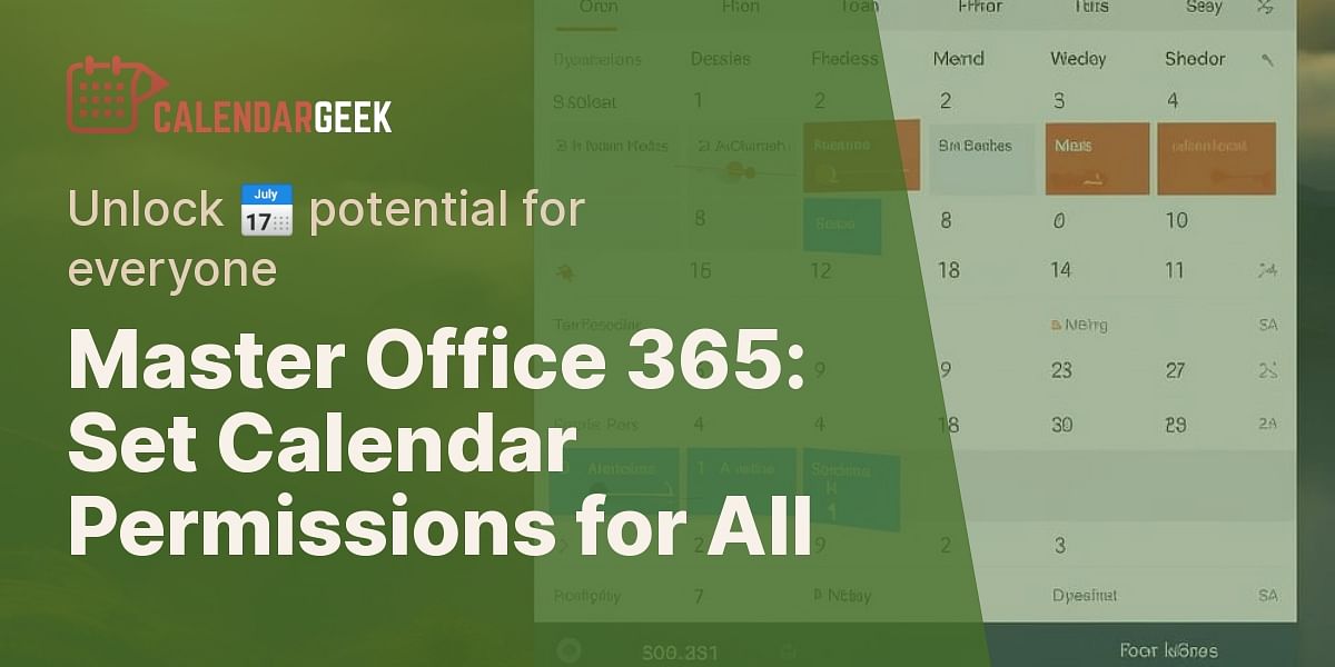 How to set default calendar permissions for all users in Office 365?
