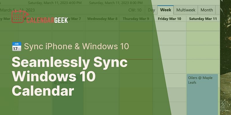 How to sync a Windows 10 calendar with an iPhone?