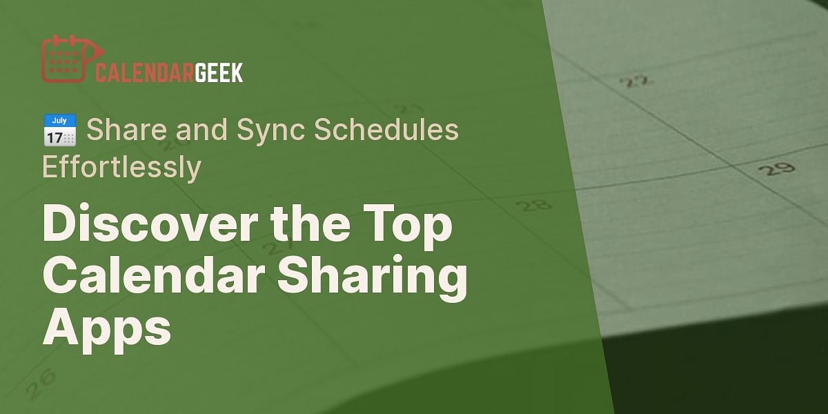 What are the best calendar sharing applications?