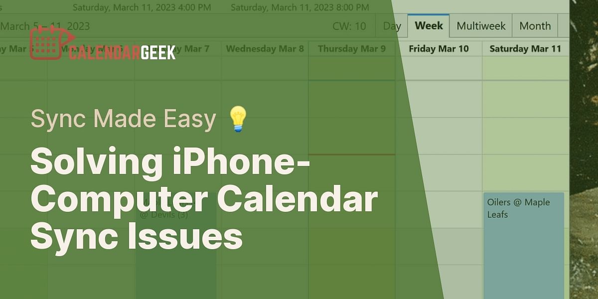 Why won't my iPhone calendar sync with my computer?