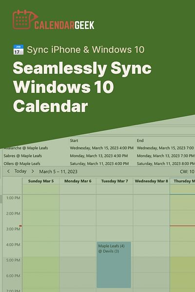 How to sync a Windows 10 calendar with an iPhone?