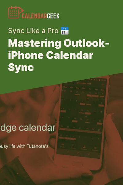 How to sync an Outlook calendar with an iPhone?