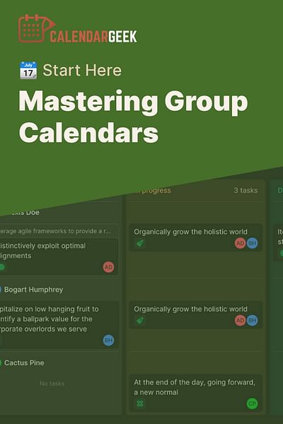 What is the first step in creating a group calendar?