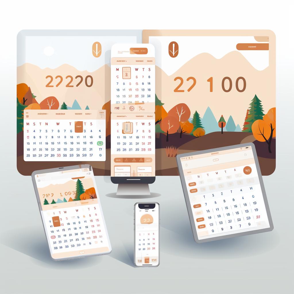 Multiple devices displaying the same synchronized calendar
